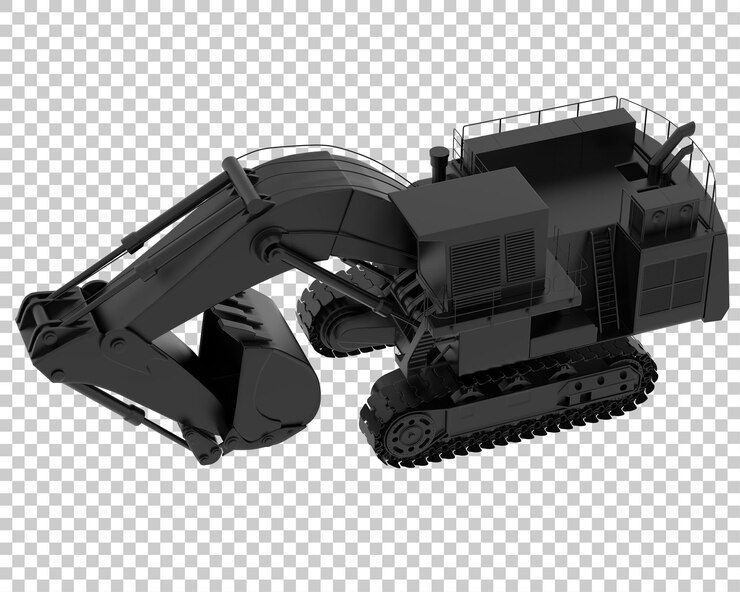 PSD 투명 배경 3d 렌더링 그림에 굴삭기