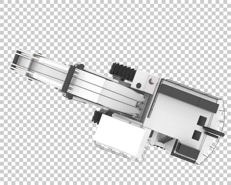 PSD excavator on transparent background 3d rendering illustration
