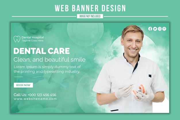 Exceptional dentist and health care thumbnail medical web banner or Facebook cover