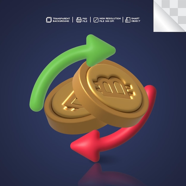 EXCHANGE BITCOIN 3D ICON