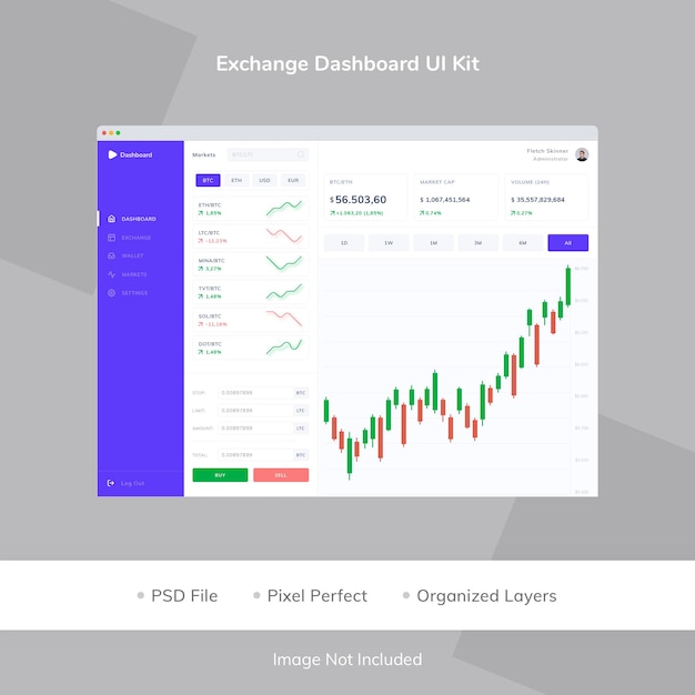 PSD exchange 대시보드 ui 키트