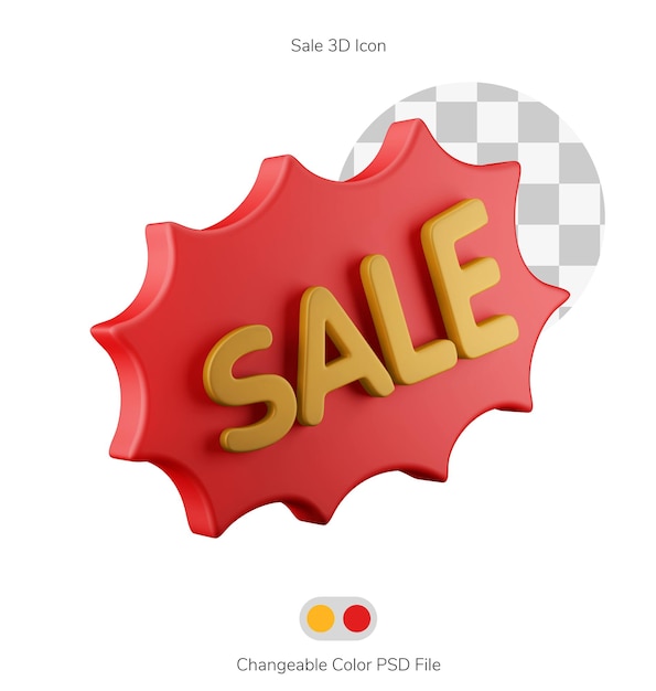 PSD excited badge text big sale notification psd changeable color 3d icon illustration isolated