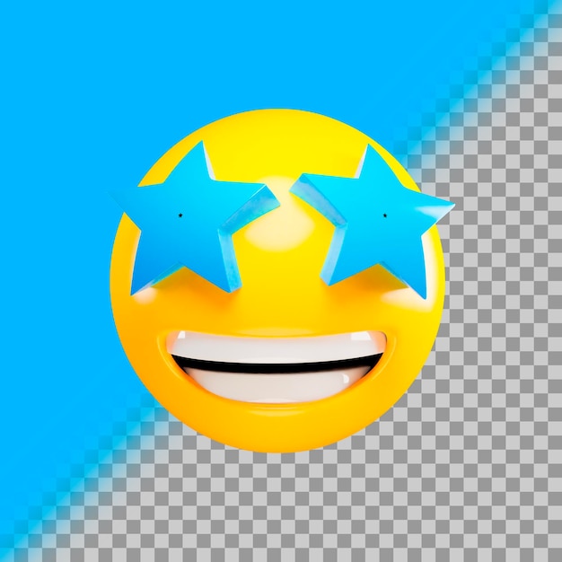 PSD excited emoji 3d icon