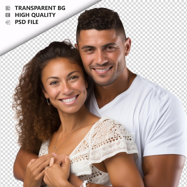 Exciting latin couple ultra realistic style sullo sfondo bianco
