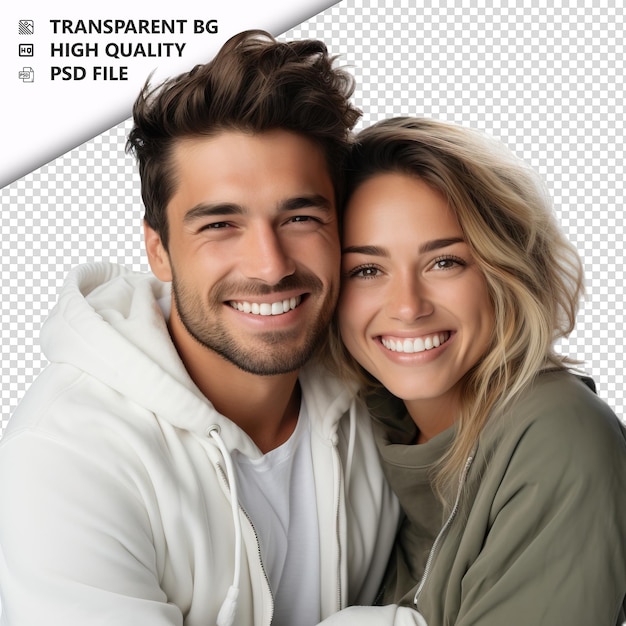 PSD exciting white couple ultra realistic style white backgro