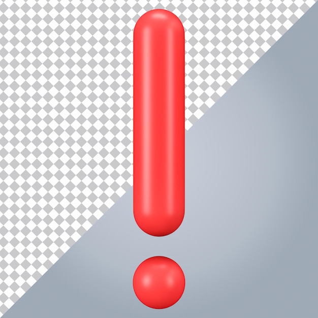 Exclamation mark 3d icon