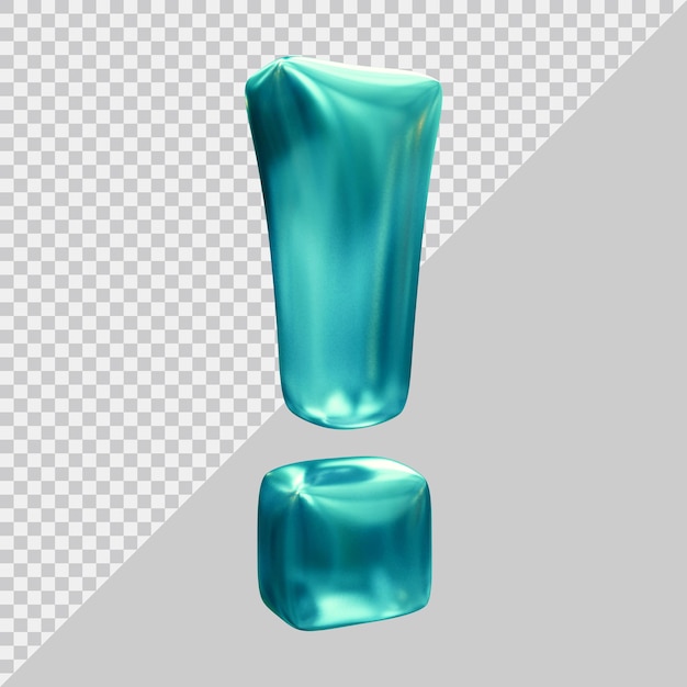 Exclamation mark symbol in 3d render