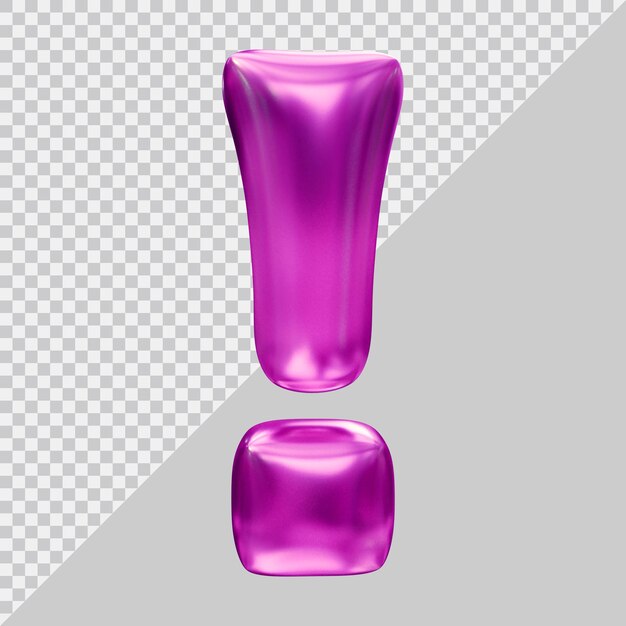 Exclamation mark symbol in 3d render