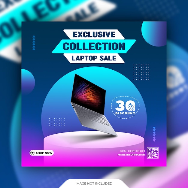 Exclusieve collectie Laptopverkoop Instagram-postsjabloon