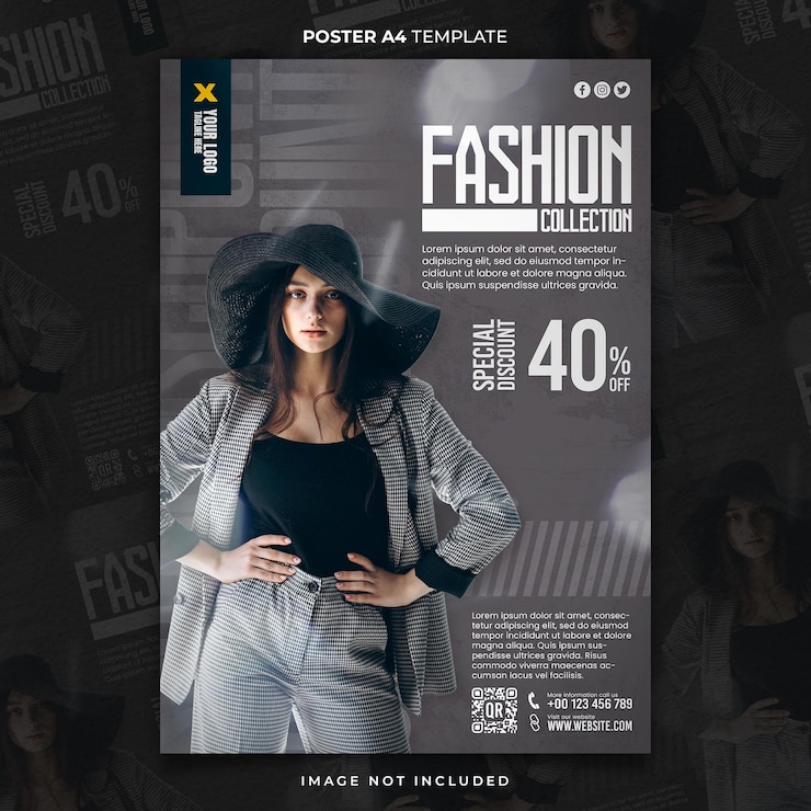 PSD exclusieve korting op nieuwkomers poster a4 of banner template