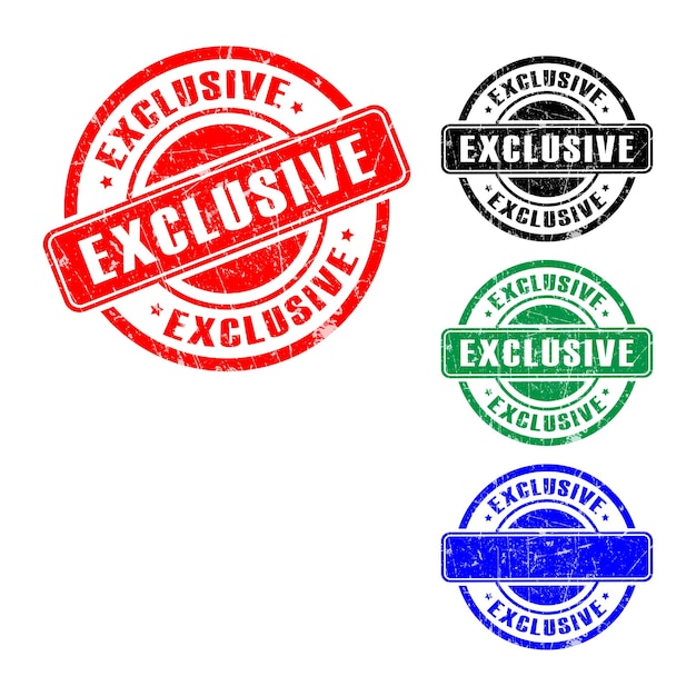 Exclusieve Round Grunge Rubber Stamp Collectie in vier kleuren