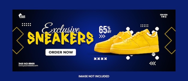 PSD exclusieve sneakers te koop voor sociale media post of vierkante banner sjabloon facebook ontwerp