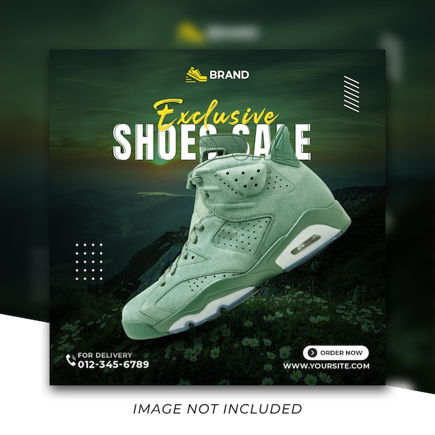 Exclusieve sportschoenencollectie sociale media instagram postsjabloon premium psd Premium Psd