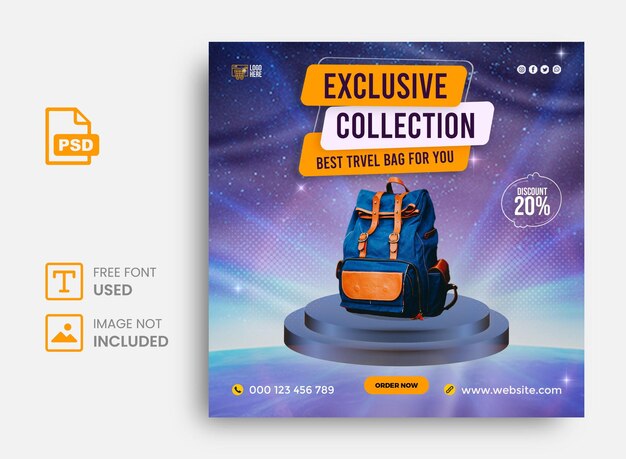 Exclusive collection Bag sale instagram post template