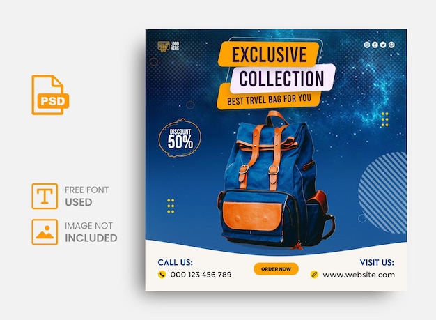 Exclusive collection bag sale instagram post template