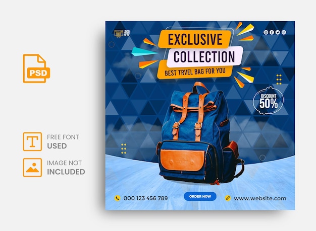 Exclusive collection bag sale instagram post template