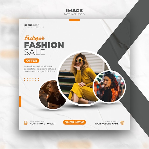 Exclusive fashion sale social media post design