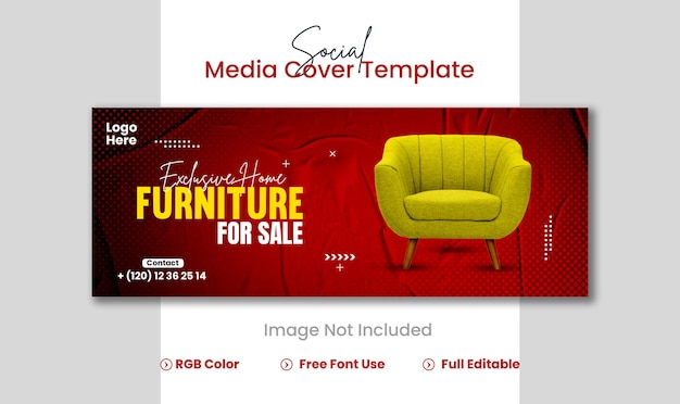 PSD exclusive furniture facebook ads banner cover and web banner template