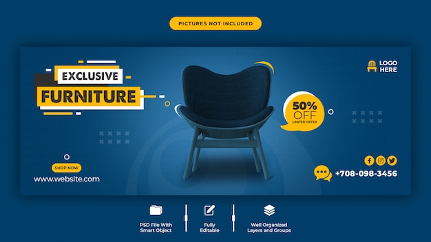 PSD exclusive furniture facebook cover template