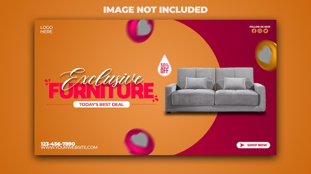 Exclusive furniture product promotion social media post banner