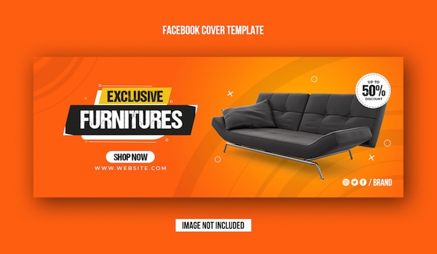 PSD exclusive furniture sale facebook cover template