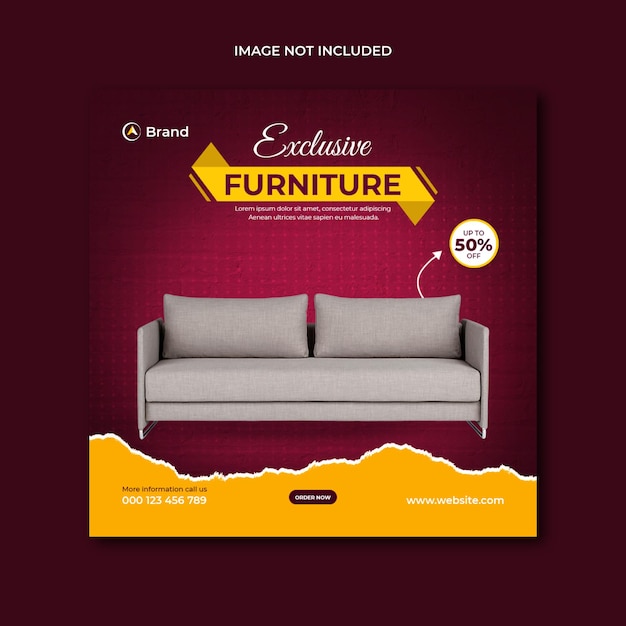 Exclusive furniture sale product social media post banner template