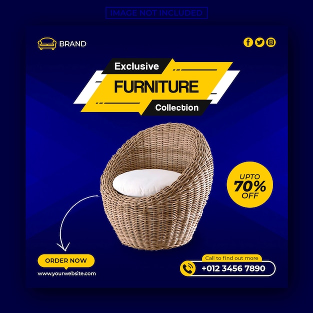 Exclusive furniture sale social media post and web banner