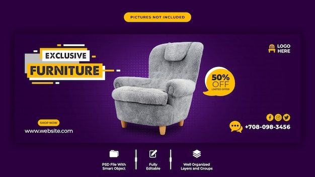 Exclusive furniture sale template for social media post