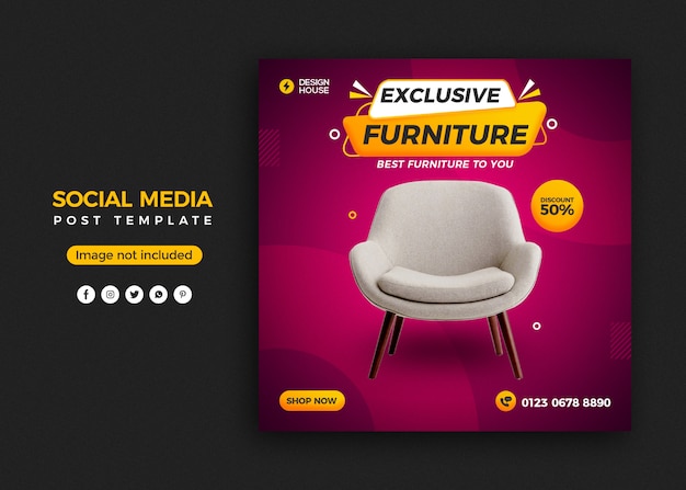 Mobili esclusivi social media post banner template design