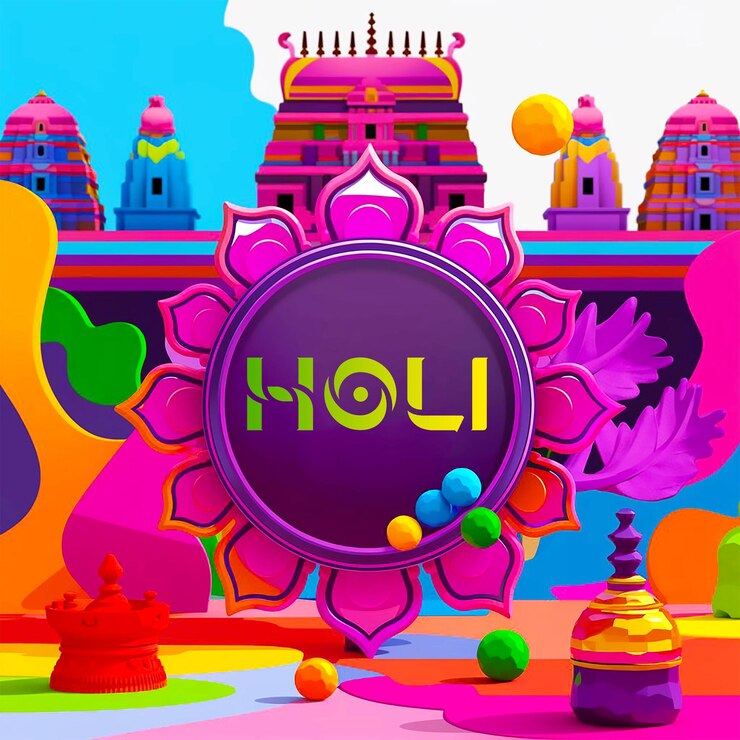 PSD exclusive holi design elements brushes patterns and more