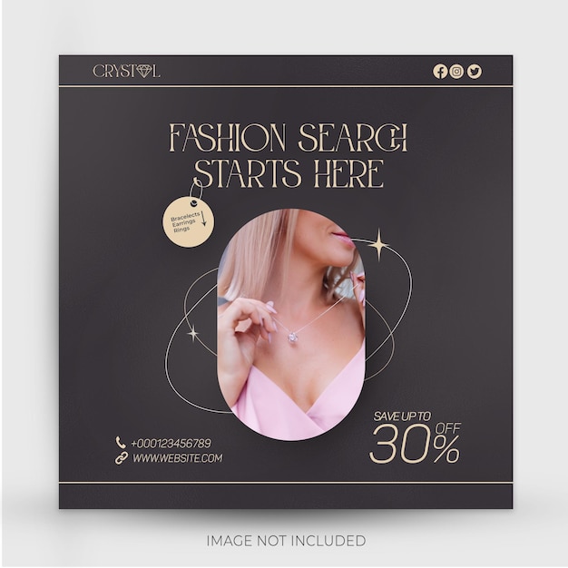 PSD exclusive jewelry design shop instagram social media template