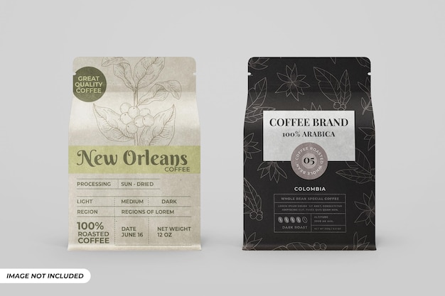 Exclusive Pouch Packaging Mockup Editable PSD Template with Clean Background