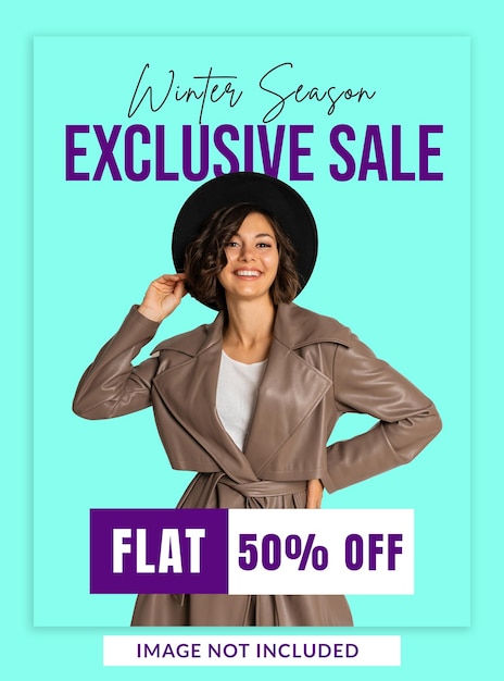 PSD exclusive sale poster design template