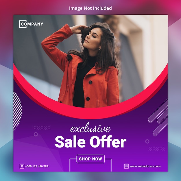 exclusive sale social media banner template