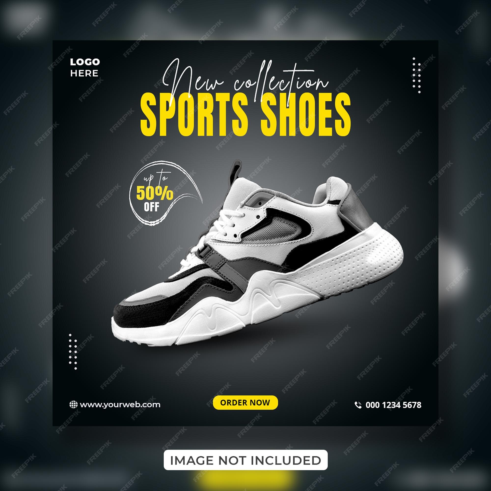 Premium PSD | Exclusive sports shoes collection creative social media  banner design or square flyer