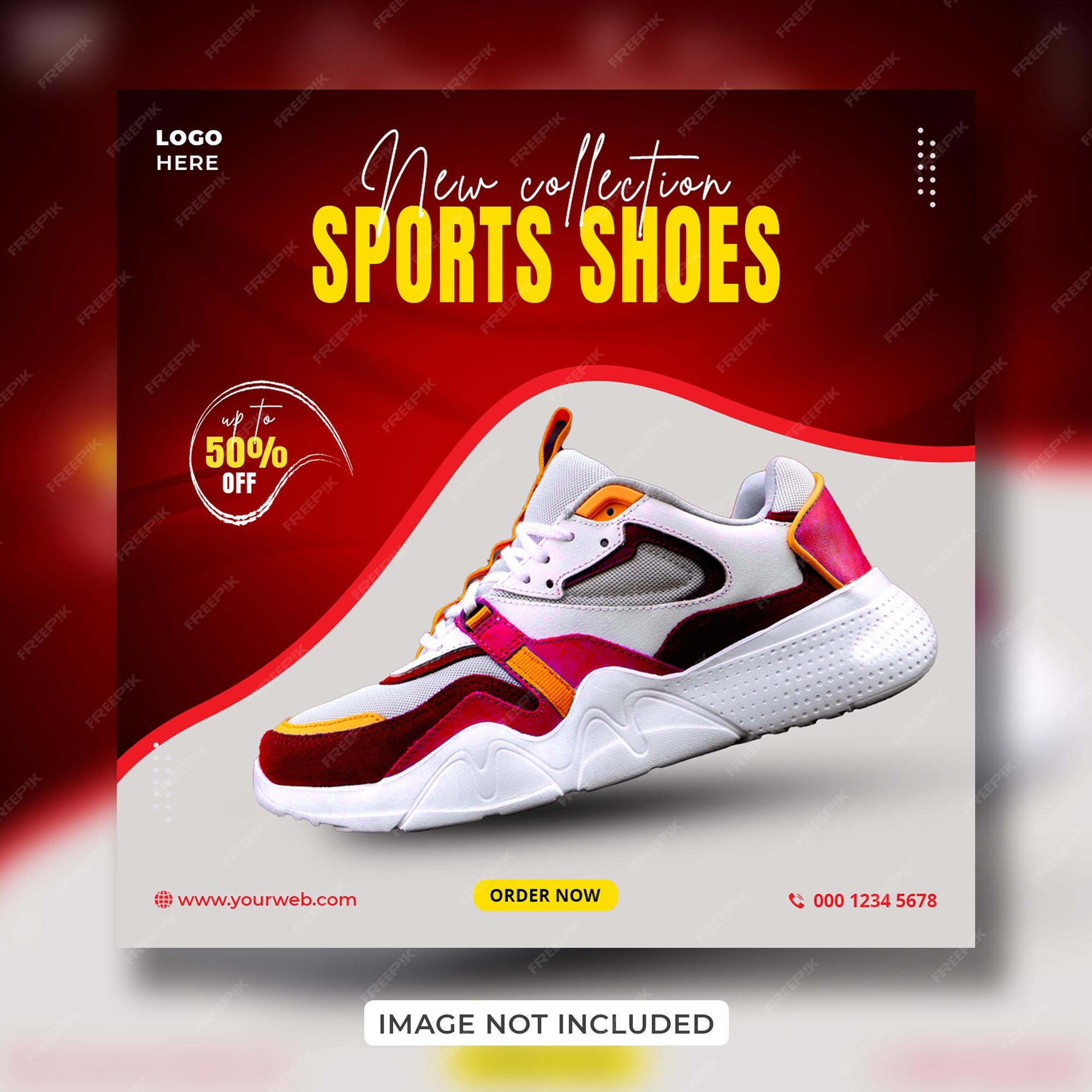 Premium PSD | Exclusive sports shoes collection creative social media  banner design or square flyer