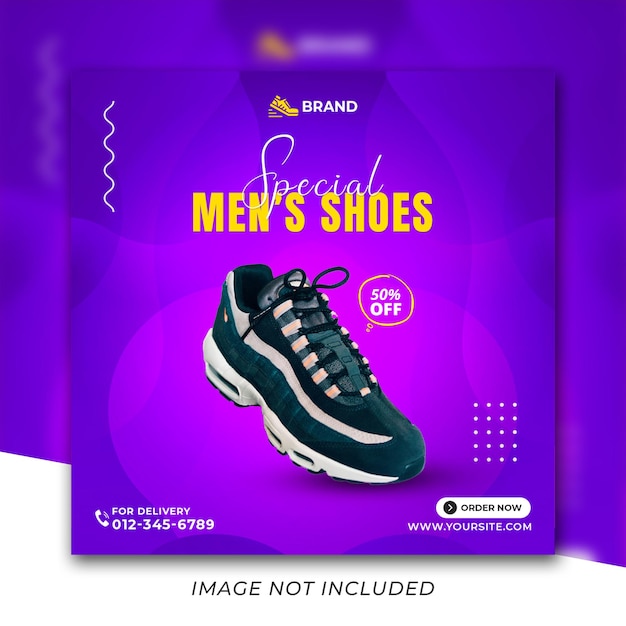 Collezione di scarpe sportive esclusive modello di post instagram sui social media psd premium