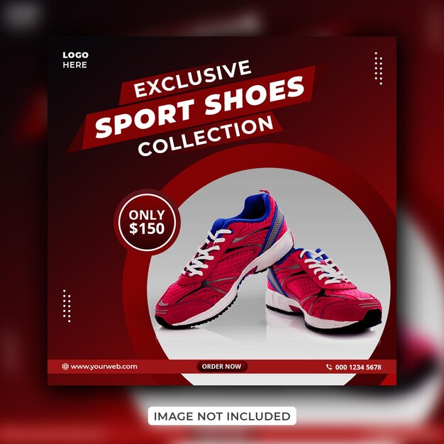 Esclusiva collezione di scarpe sportive social media post banner design