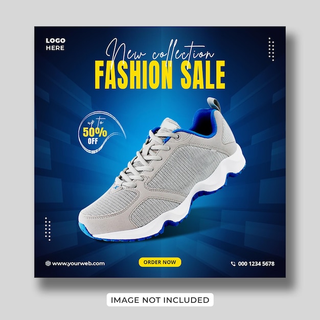 Exclusive sports shoes social media banner design premium psd