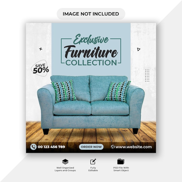 Executive furniture sale social media post template