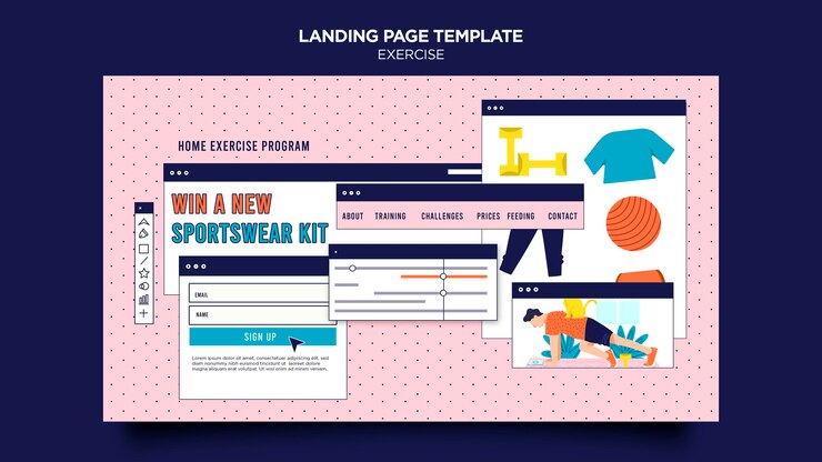 PSD exercice at home landing page template