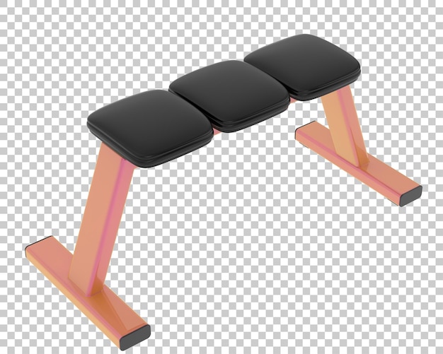 Exercise bench on transparent background 3d rendering illustration
