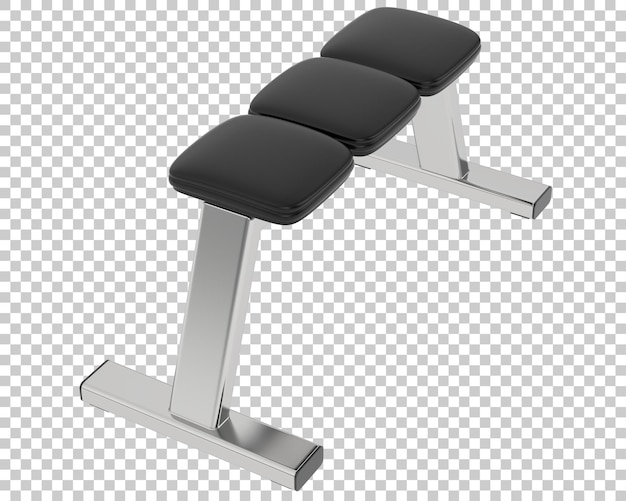 Exercise bench on transparent background 3d rendering illustration