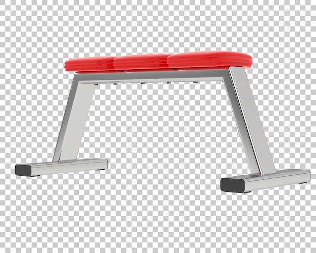 Exercise bench on transparent background 3d rendering illustration