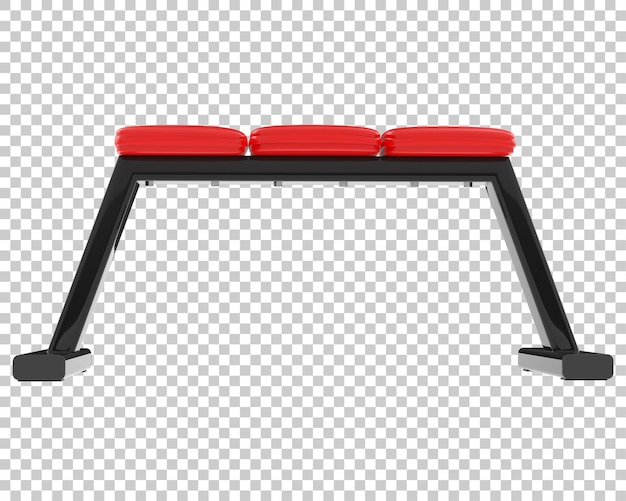 Exercise bench on transparent background 3d rendering illustration