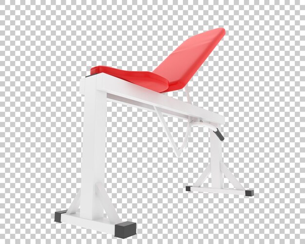 PSD exercise bench on transparent background 3d rendering illustration