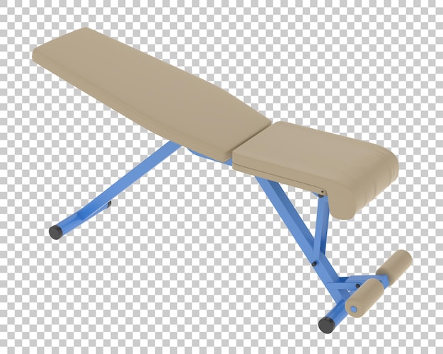 Exercise bench on transparent background 3d rendering illustration