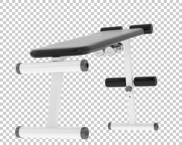 透明な背景の3dレンダリングイラストのエクササイズベンチ