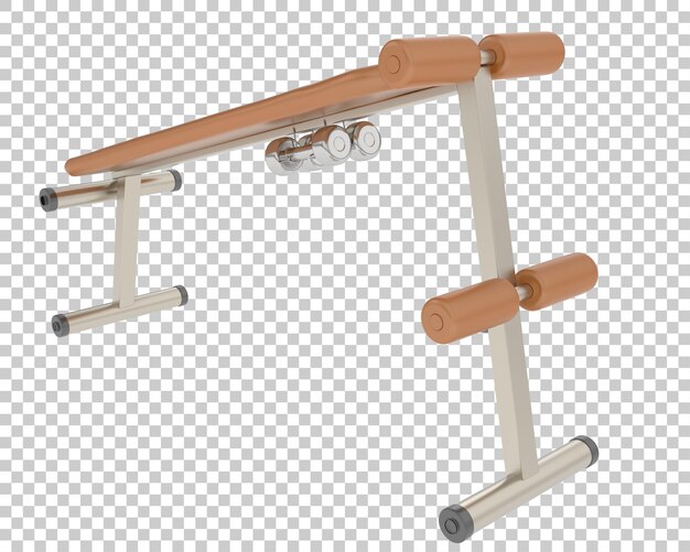 PSD exercise bench on transparent background 3d rendering illustration