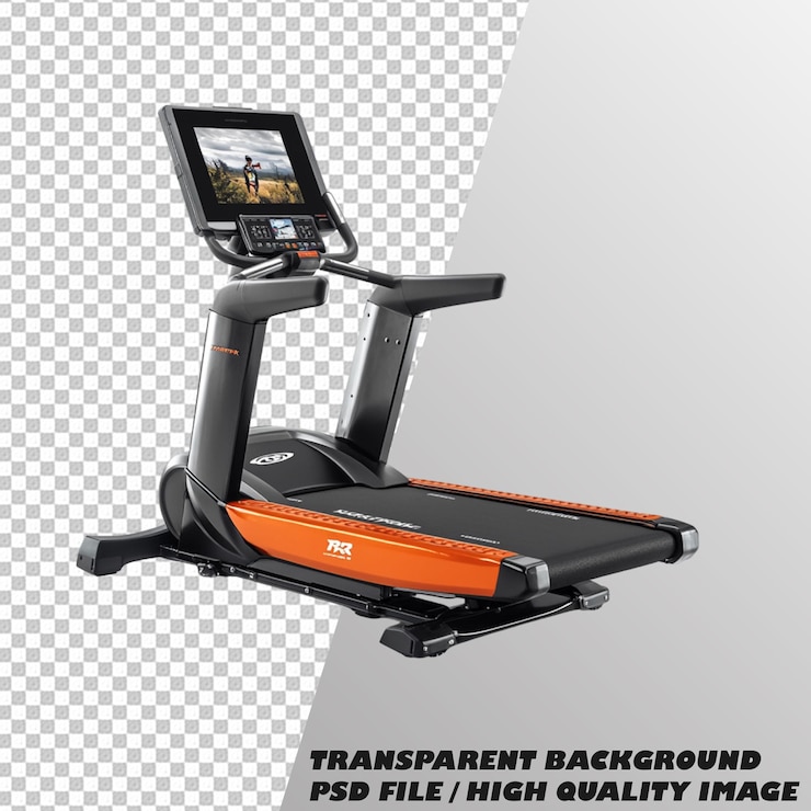 PSD exercise bike isolated on transparent background psd file